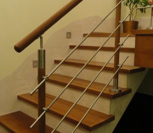 balustrada inox drewno