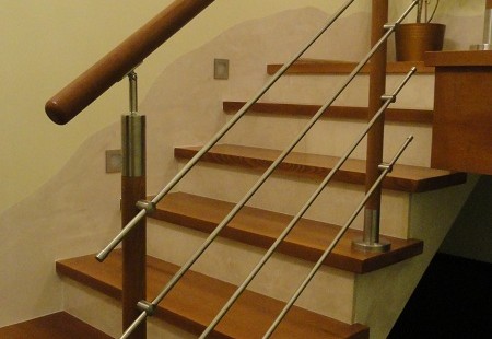 balustrada inox drewno